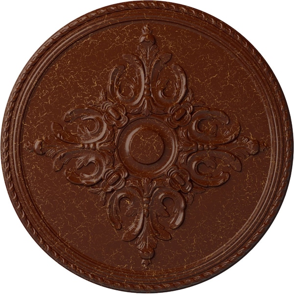 Ekena Millwork Milton Ceiling Medallion (Canopies up to 7 7/8"), 40 5/8"OD x 1 3/4"P, Burnished Mahogany Crackle CM40MIBMC - main